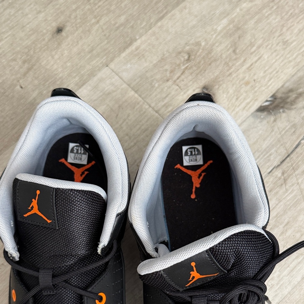 Jordan Men's Sneakers in Black and Orange - Picture 2 of 3